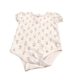 Beatrix Potter Peter Rabbit One Piece Romper Baby 6 to 9 Month White Pink Cotton
